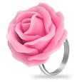 Forzieri Hand Made Pink Rose Sterling Silver Fashion Ring