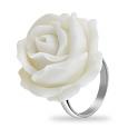 Hand Made White Rose Sterling Silver Fashion Ring