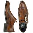 Handcrafted Brown Wingtip Monk Strap Shoes
