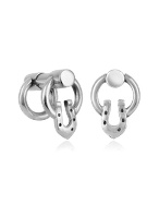 Forzieri Horseshoe Double Sided Sterling Silver Cuff Links