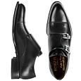 Italian Handcrafted Black Leather Monk Strap Shoes