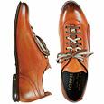 Italian Handcrafted Orange Leather Lace-up Shoes