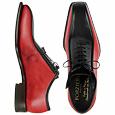 Italian Handcrafted Red and Black Leather Dress Lace-up Shoes