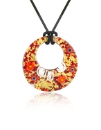 Lily - Gold Murano Glass Pendant w/Rubber Lace