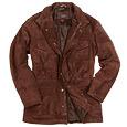Men` Brown Four Pocket Italian Suede Leather Jacket