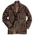 Men` Brown Italian Four-Pocket Leather Jacket