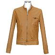 Men` Brown Zip Genuine Leather Jacket