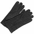 Men` Cashmere Lined Black Italian Calf Leather Gloves