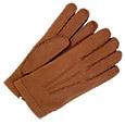 Men` Cashmere Lined Brown Italian Calf Leather Gloves