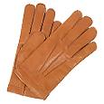 Men` Cashmere Lined Brown Italian Leather Gloves