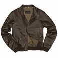 Men` Dark Brown Italian Genuine Leather Bomber Jacket