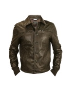 Men` Dark Brown Leather Jacket