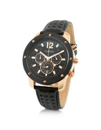Forzieri Men` Rose Gold Plated Case Chronograph Watch