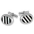 Onyx and Mother of Pearl Sterling Silver Cufflinks