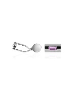 Forzieri Pitti - Purple Cylinder Silver Plated Cuff links