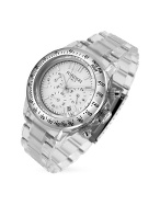 Forzieri Plastico Chrono - Men` Silver Dial Acrylic Watch