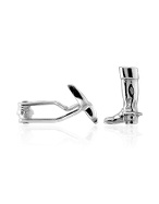 Polished Sterling Silver Cowboy Boots Cuff Links