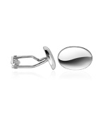 Polished Sterling Silver Oval Cuff Links