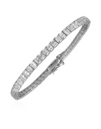Forzieri Princess-cut Swarovski Crystal and Sterling Silver Tennis Bracelet
