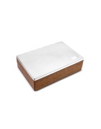 Forzieri Ridged Sterling Silver and Wood Small Jewelry Box
