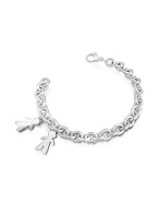 Forzieri Sterling Silver Children Charms Chain Bracelet