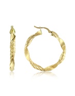 Twisting 14K Yellow Gold Hoop Earrings