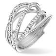 Twisting 18K White Gold Diamond Right Hand Ring