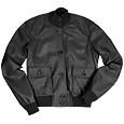 Women` Black Italian Genuine Leather Two-pocket Jacket