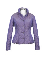 Women` Metallic Purple Quilted Jacket