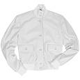 Women` White Italian Genuine Leather Two-pocket Jacket