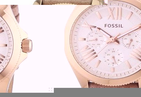 Fossil AM4532 Ladies Cecile Chronograph Sand Leather Strap Watch