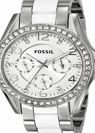 Fossil ES3526 Riley Multifunction Stainless Steel and Nylon Womens Watch
