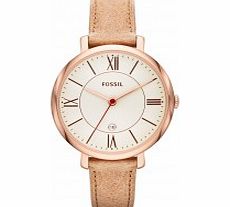 Fossil Ladies Jacqueline Sand Leather Strap Watch