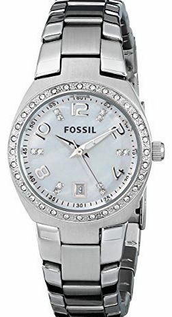 Fossil Ladies Sport, Stainless Steel case and Bracelet Watch With mop dial