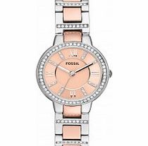 Fossil Ladies Virginia Rose Gold and Silver Watch