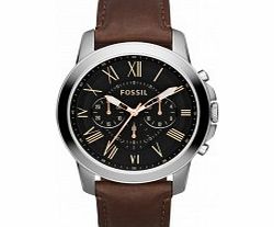 Fossil Mens Grant Black Brown Watch