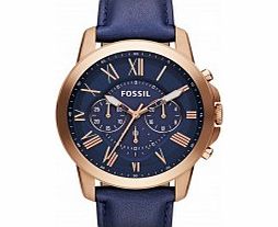 Fossil Mens Grant Chronograph Navy Watch