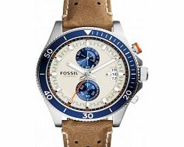 Fossil Mens Wakefield Chronograph Brown Leather