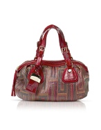Francesco Biasia Alicia - Canvas and Stamped Leather Satchel Bag