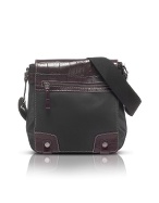 Daytona - Fabric and Croco Stamped Leather Messenger Bag
