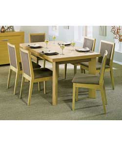 Oak Veneer Table and 6 Chairs