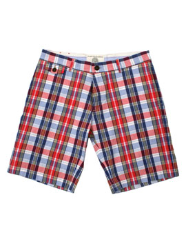 Franklin and Marshall Red Plaid Ross Shorts