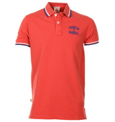 Franklin and Marshall Hot Coral Pique Polo Shirt