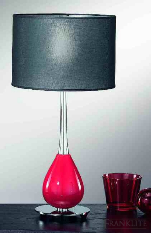 Franklite Modern red ceramic table lamp.