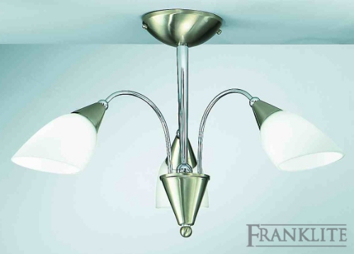 Franklite Odyssey nickel and chrome ceiling light.