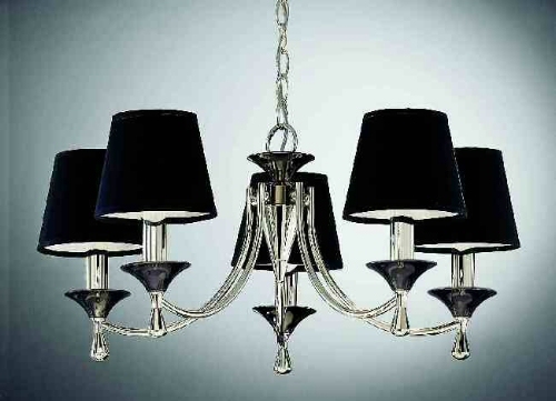 Franklite Seduction Exclusive Italian brass 5 light fitting finished in silver with black chrome.