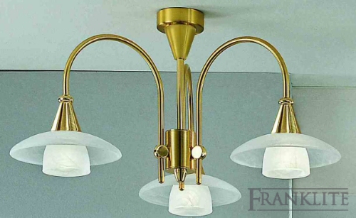 Franklite Snowdrop satin brass ceiling light