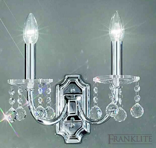 Franklite Tosca Chrome finish fittings with heavy crystal sphere drops.