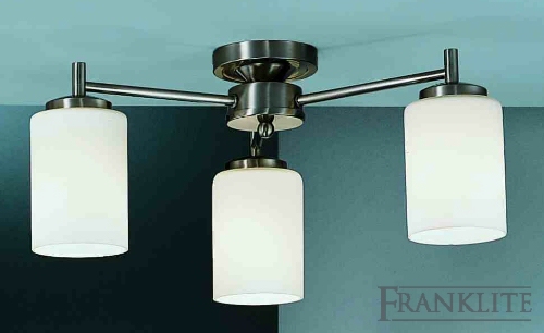 Franklite Trieste matt nickel ceiling light