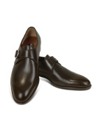 Dark Brown Calf Leather Monk Strap Shoes
